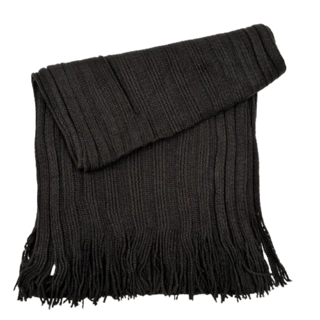 Men's knitted scarf-gloves set Verde 12-1106 black