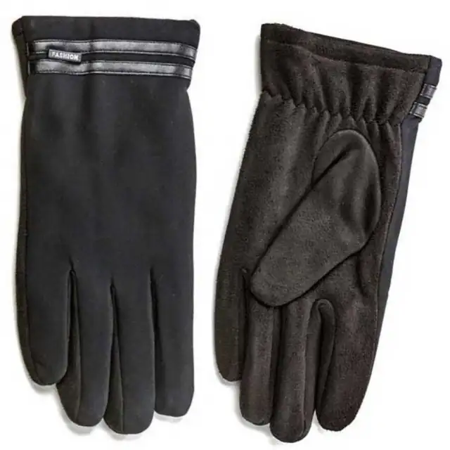 Men's knitted scarf-gloves set Verde 12-1107 black