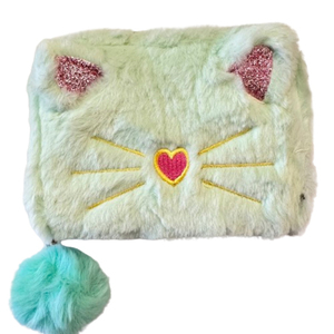 Children's fur wallet for girls mint