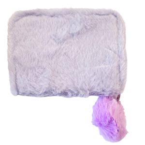 Children's fur wallet for girls lila