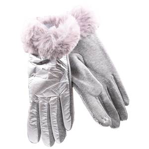Γυναικεία γάντια Verde  02-603 ασημί