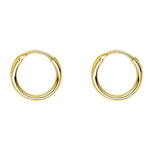 Unisex σκουλαρίκια κρικάκια ζευγάρι 10mm ασήμι 925 χρυσό Art00376