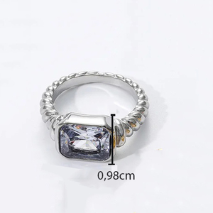 Γυναικείο δαχτυλίδι  Μονόπετρο Λευκή Πέτρα ατσάλι ασημί bode 02904