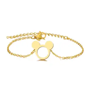 Children's bracelet hypoallergenic steel Mickey 316L gold 