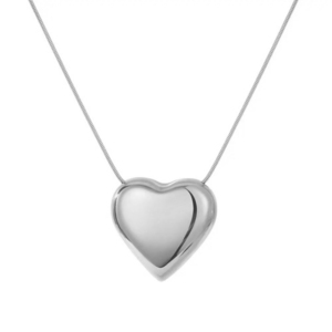 Women's necklace Minimalist Hearth steel 316L silver bode 07228