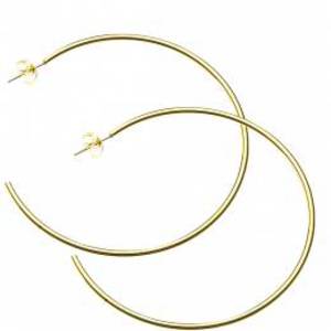  Γυναικεία σκουλαρίκια Art 01942 κρίκοι ατσάλι 316L 6cm χρυσό 