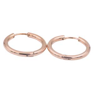 Σκουλαρίκια κρίκοι (ζευγάρι) ατσάλι 316L ρόζ-χρυσό 18mm Art 02103