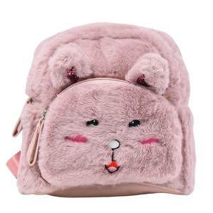 Παιδικό ΣΕΤ Τσάντα πλάτης & Πορτοφόλι γατούλα γούνινη bode 2586 ροζ/λευκό      