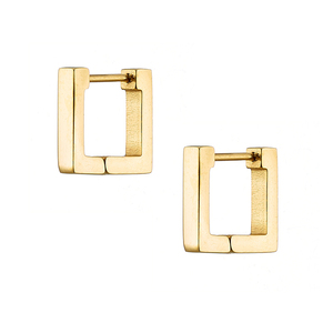 Unisex σκουλαρίκια κρίκοι τετράγωνοι Art 02127 ατσάλι 316L χρυσό