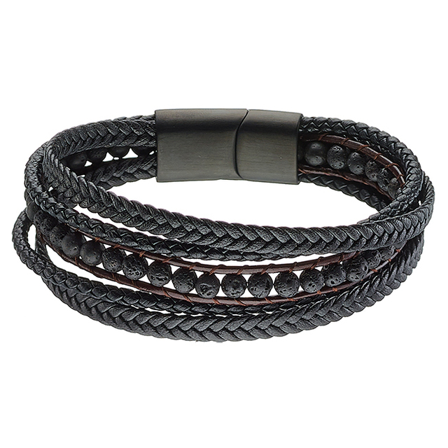 Men's steel bracelet 316L black