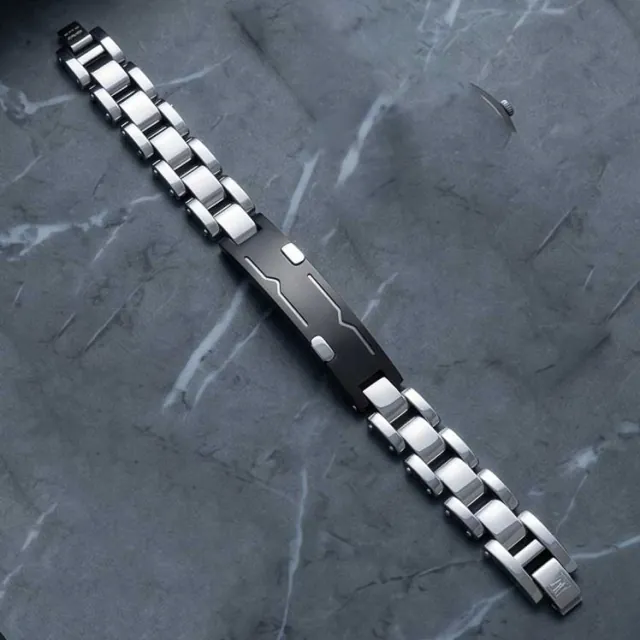 BODE Men's ID Bracelet Stainless Steel Silver 00743