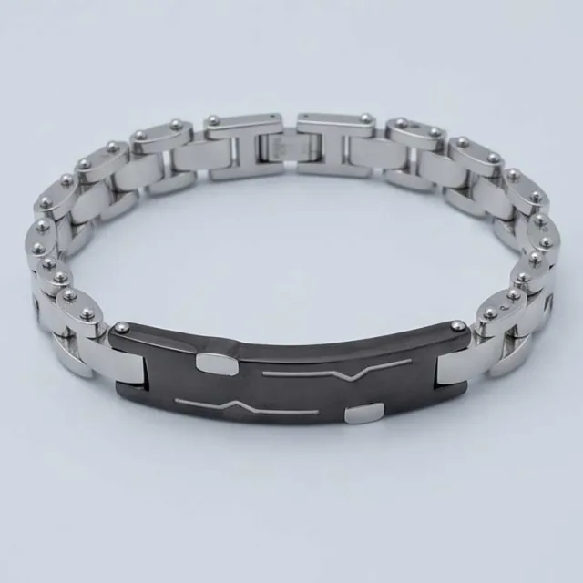 BODE Men's ID Bracelet Stainless Steel Silver 00743