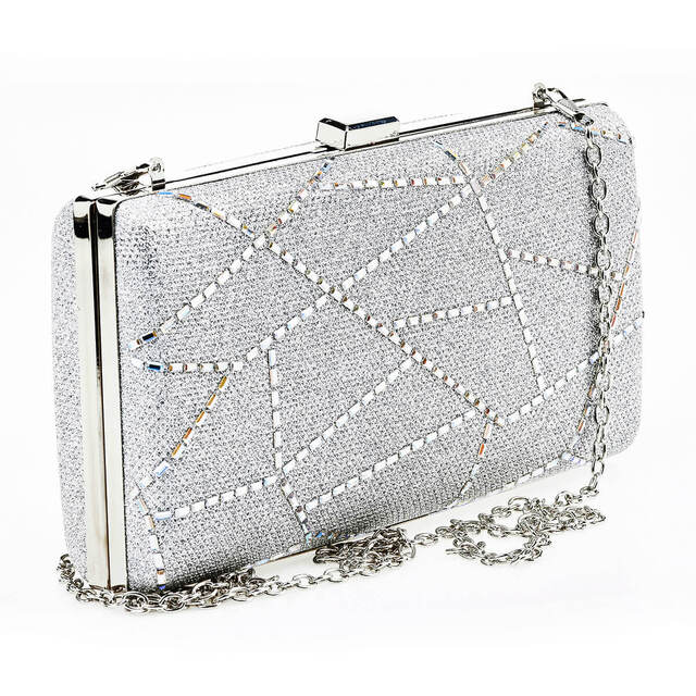 Evening purse clutch Verde 01-1672 silver