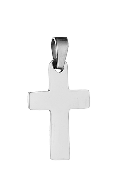  Ανδρικός σταυρός με καουτσούκ ατσάλι 316L ασημί Art 01097-5