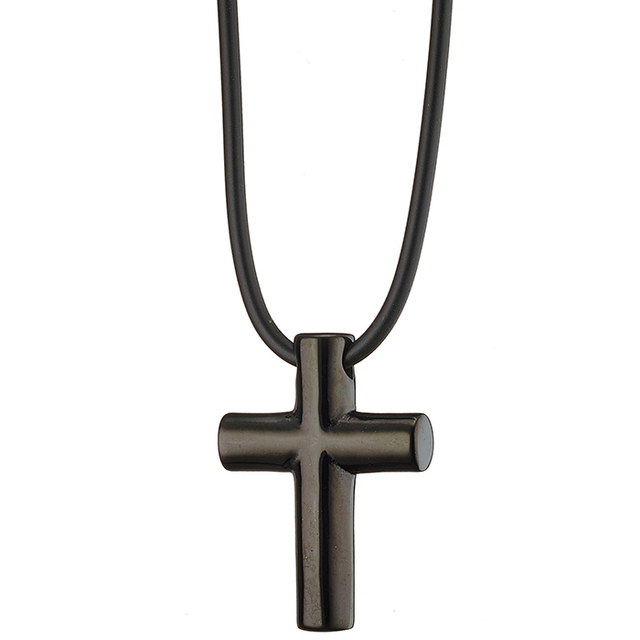  Men's steel cross 316L black colour