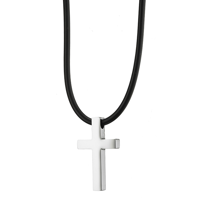 Ανδρικός σταυρός ατσάλι 316L ασημί Art 01280