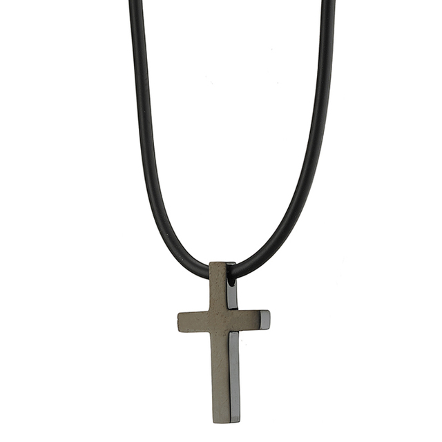 Ανδρικός σταυρός ατσάλι 316L μαύρο Art 01280
