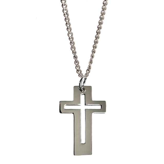 Ανδρικός σταυρός με αλυσίδα ατσάλι 316L ασημί bode 01285