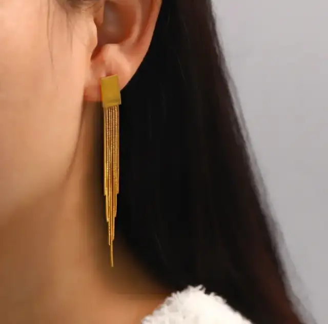 Steel earring 316L gold 