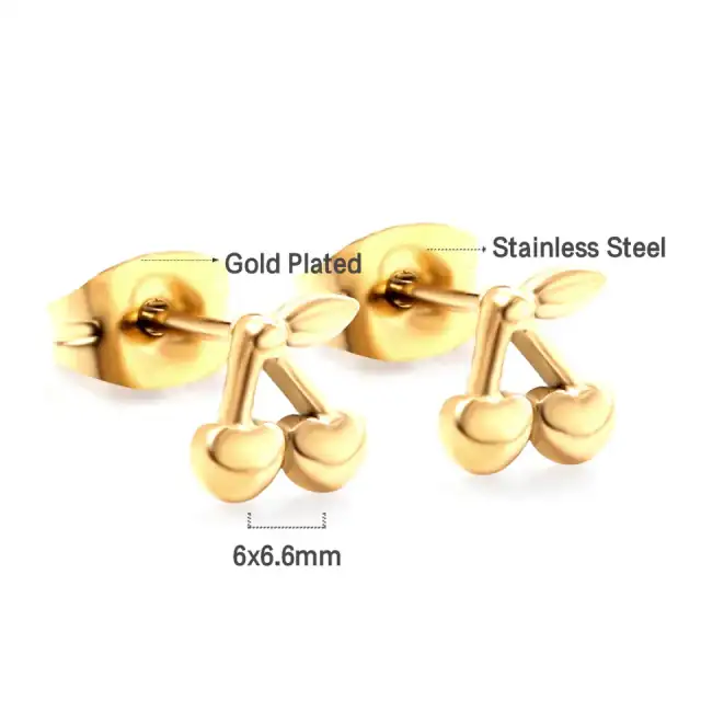 Children's Children's Hypoallergenic Earrings Set 3 pairs 316L steel gold