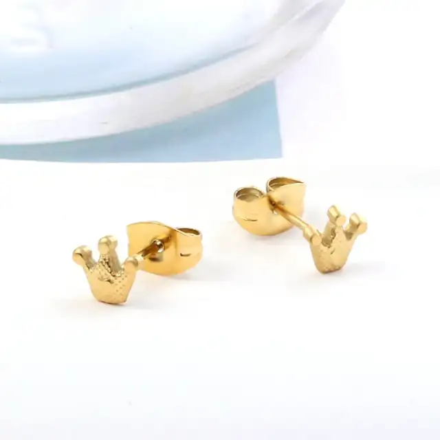 Children's Children's Hypoallergenic Earrings Set 3 pairs 316L steel gold