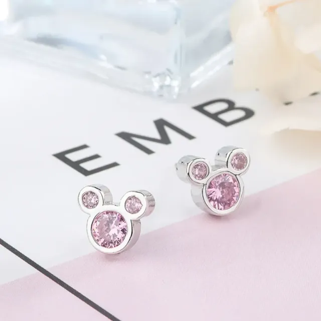 Children's earrings hypoallergenic Mini silver 925 pink