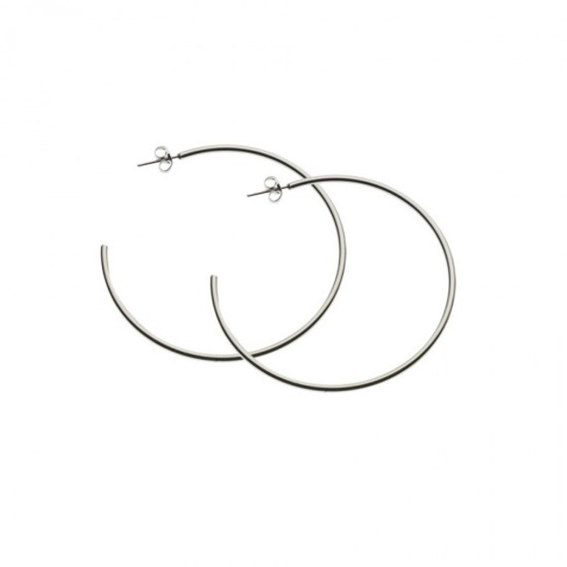  Γυναικεία σκουλαρίκια Art 01939 κρίκοι ατσάλι 316L ασημί 3,5cm