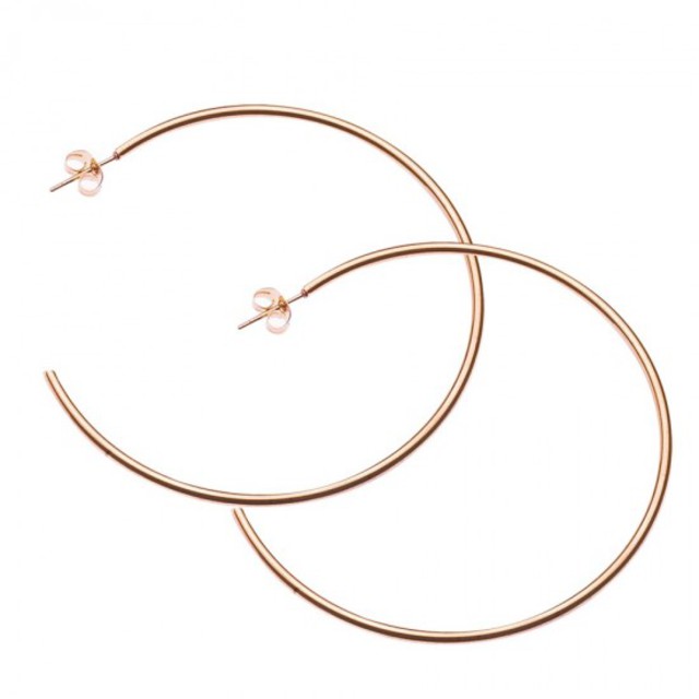  Women's earrings steel rings rose-gold 5cm