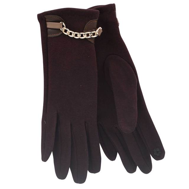 Gloves for women Verde 02-593 brown