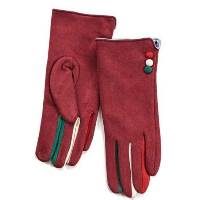 Γυναικεία γάντια Verde  02-608 μπορντώ