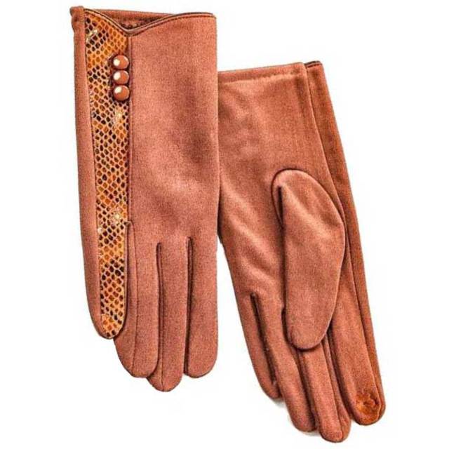 Γυναικεία γάντια Verde  02-613 κάμελ  