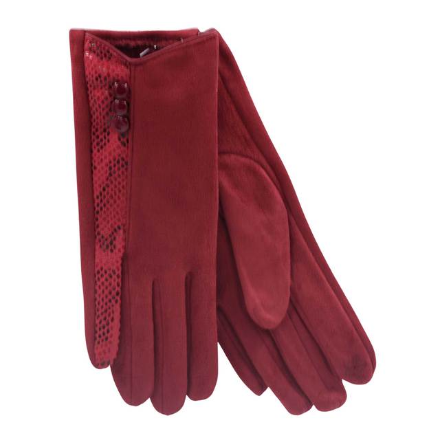Γυναικεία γάντια Verde  02-613 μπορντώ