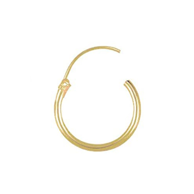 Unisex earrings hoops pair 10mm silver 925 in gold colour