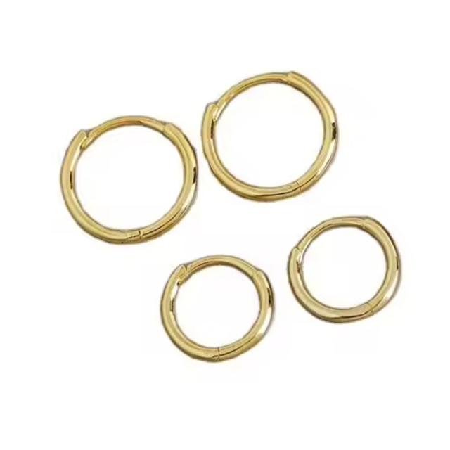 Hoop earrings Set 2 pairs steel 316L gold