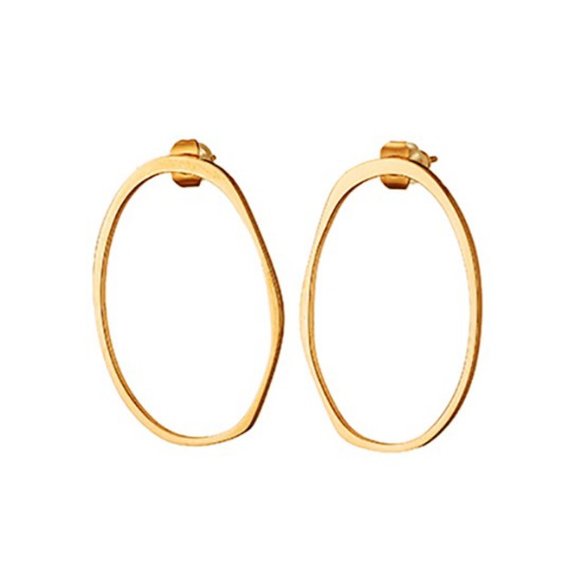 Women's earrings steel 316L rings gold Art 02109