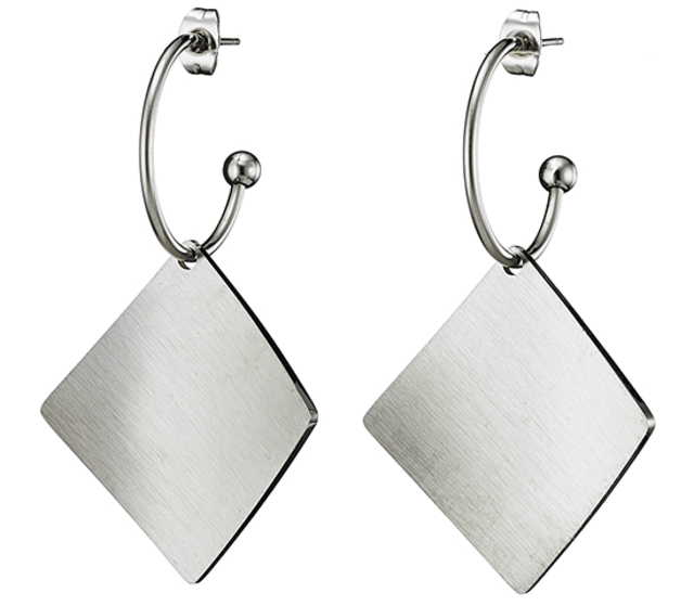 Steel earring 316L silver 