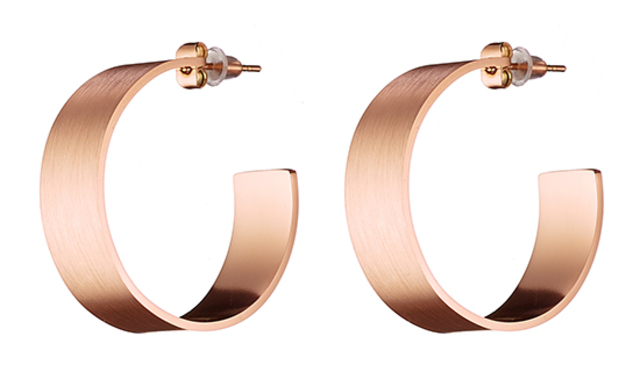 Women's earrings Art 02142 steel 316L rings rose-gold