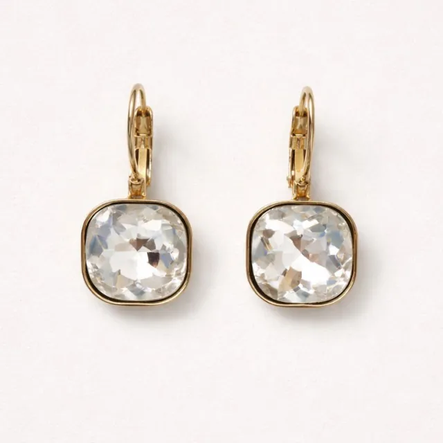 Women's Earrings with White Stone made of 316L Stainless Steel and rose-gold 