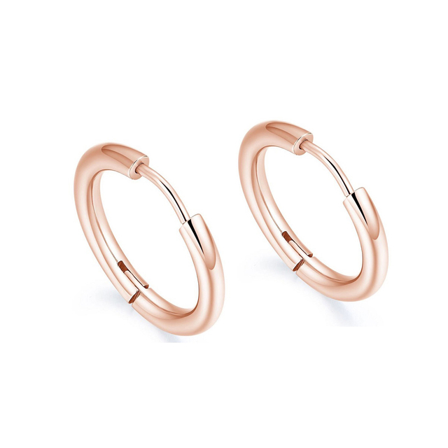  Earrings steel 316L rings rose-gold