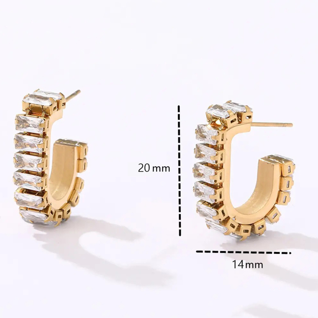 Women's earrings steel rings  gold