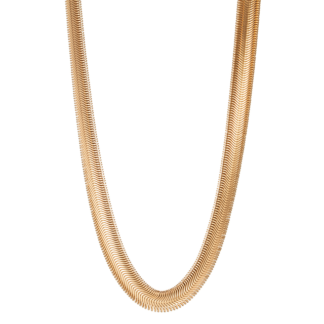  Γυναικείο κολιέ αλυσίδα φίδι ατσάλι 316L ροζ-χρυσό bode 02249