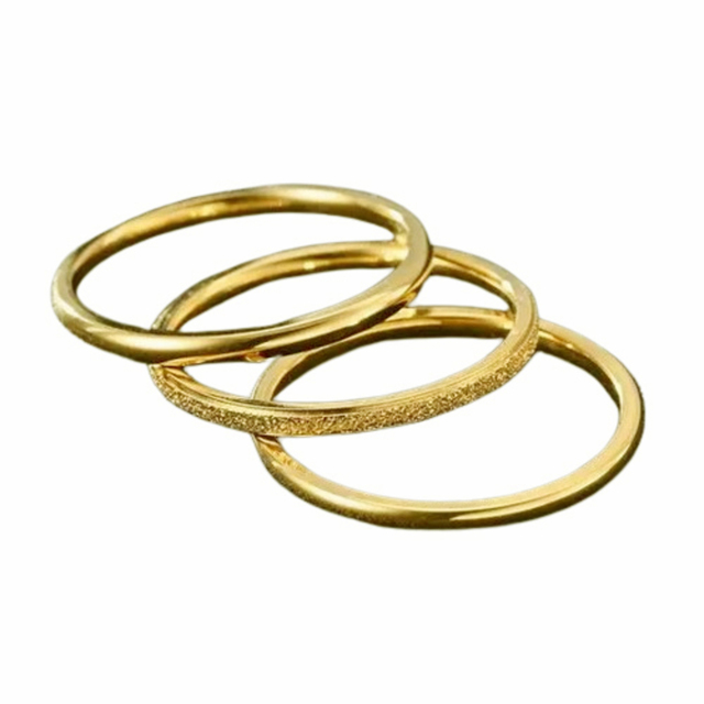 Δαχτυλίδια Βέρες SET 3 τεμάχια ατσάλι 316L χρυσό bode 02473