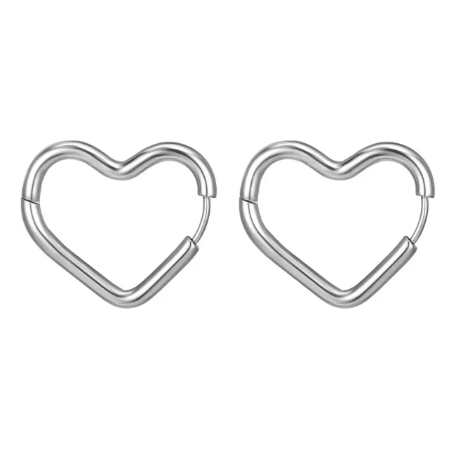 Women's earrings Hoop Hearth steel 316L silver 