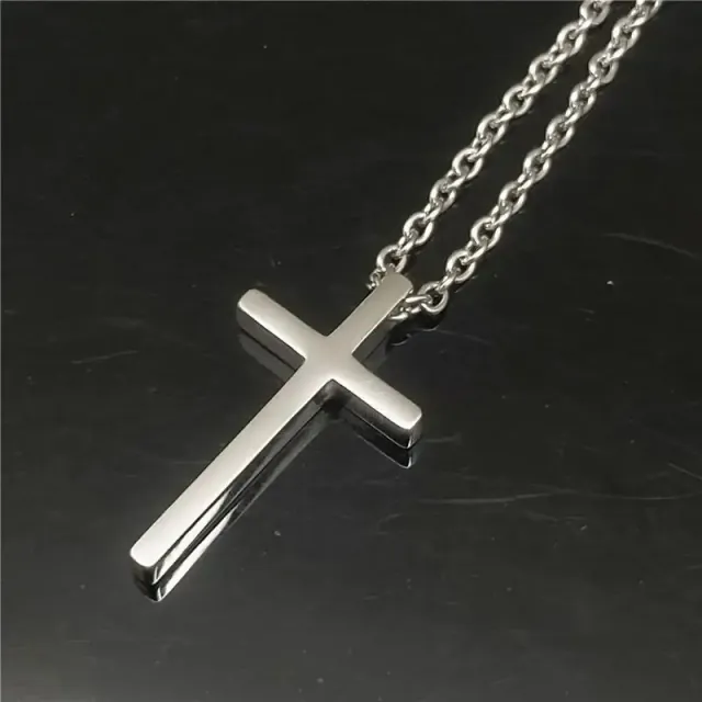 Ανδρικός σταυρός ατσάλι 316L ασημί bode 02704