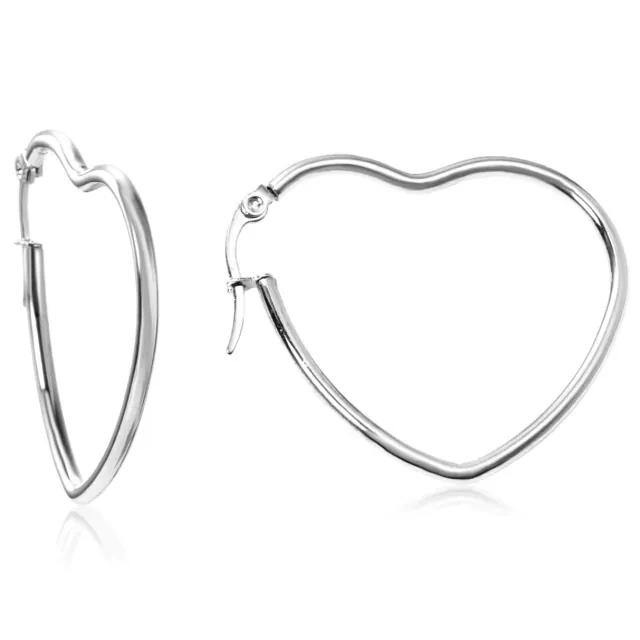 Women's earrings Hoop Hearth steel 316L silver 