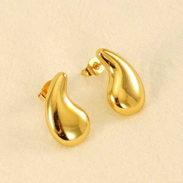 Women's earrings Chunky Drops steel 316L gold bode 02762