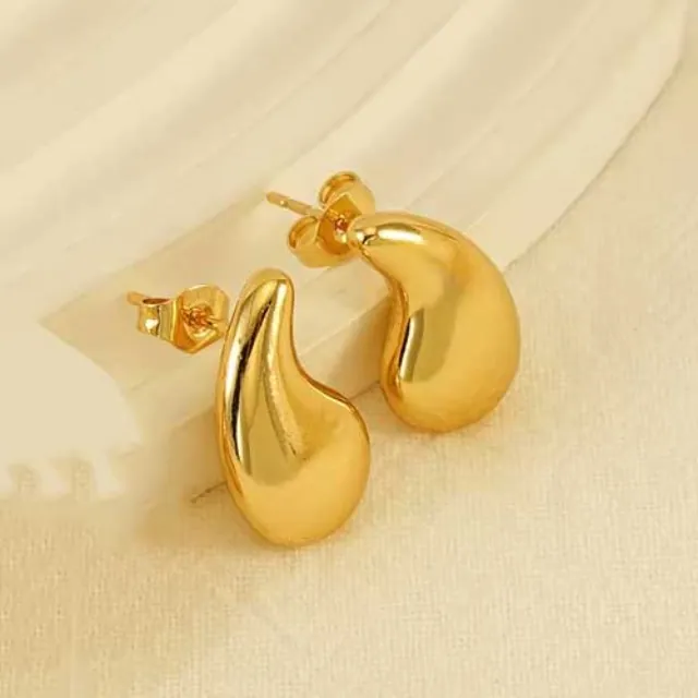 Women's earrings Chunky Drops steel 316L gold bode 02762