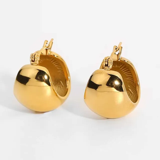 Earrings rings steel 316L gold