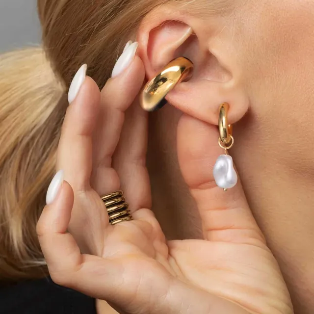 Σκουλαρίκια κρίκοι Ear Cuff επιχρυσωμένοι ατσάλι 316L bode 02781