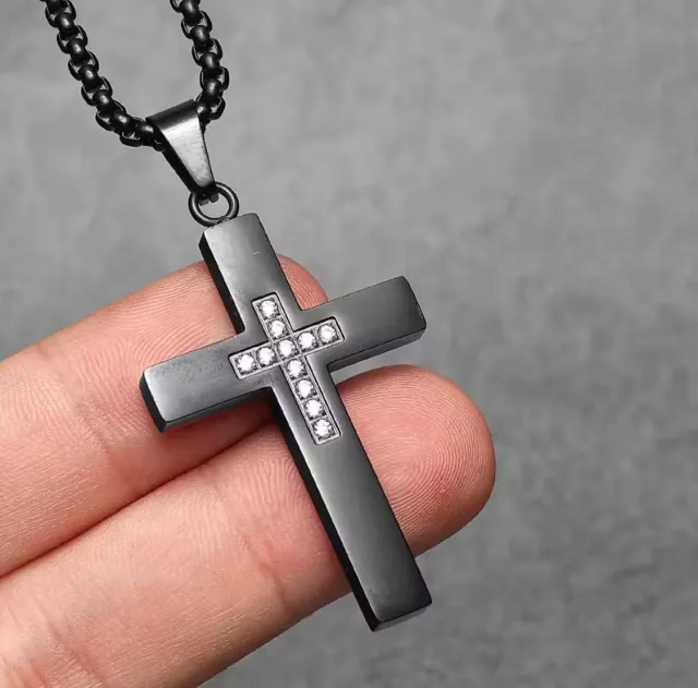 Ανδρικός Σταυρός Ανοξείδωτο Ατσάλι Μαύρο bode 02971BL